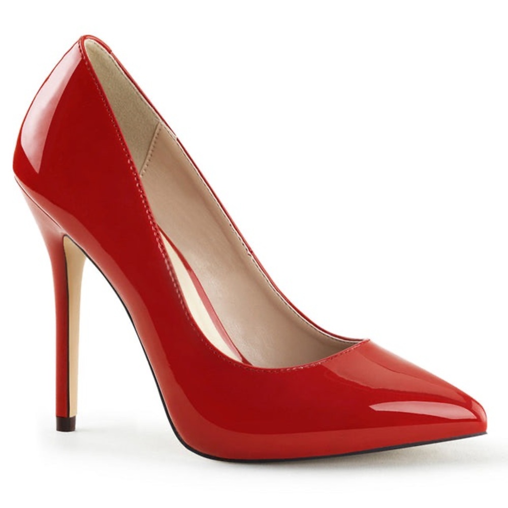 Pleaser “Amuse” Red Patent Leather Stiletto Heels